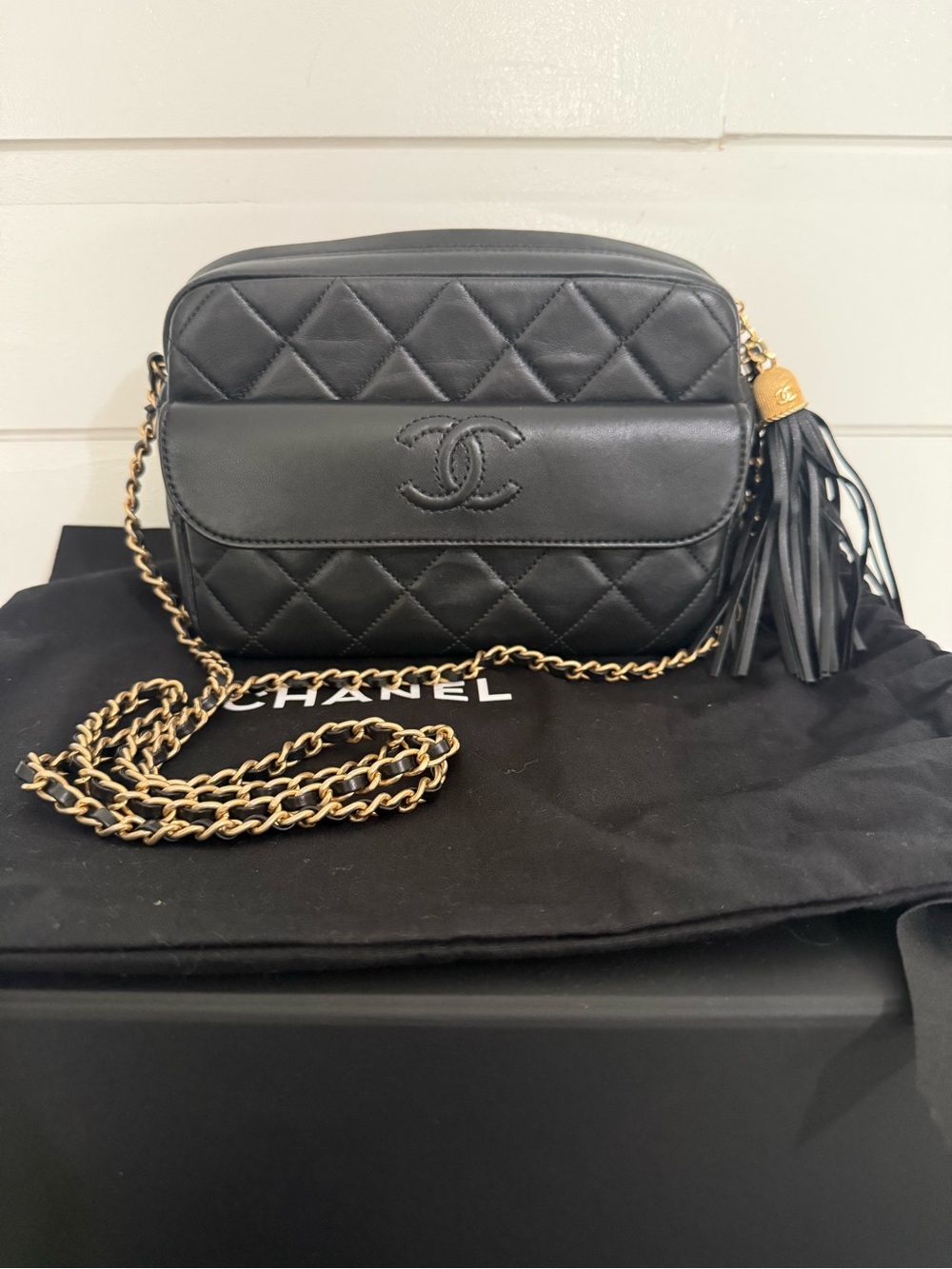 CHANEL camera bag with tassel
